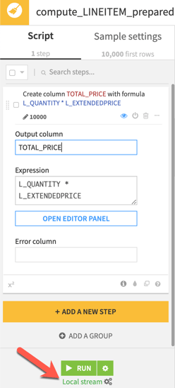 Dataiku line item prepared 4